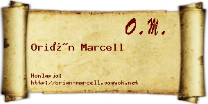 Orián Marcell névjegykártya